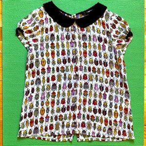 Beetle print Zara blouse, small